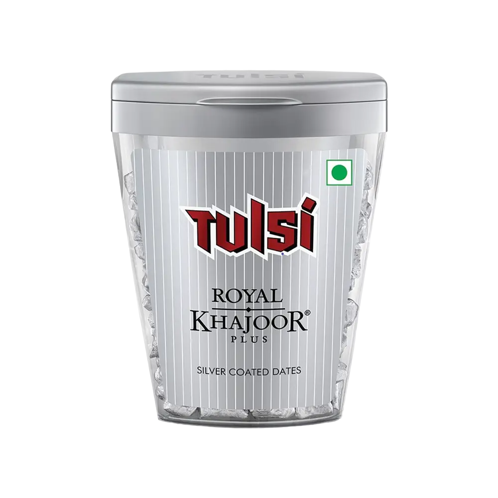 Tulsi Royal Khajoor Plus – Silver Coated Dates